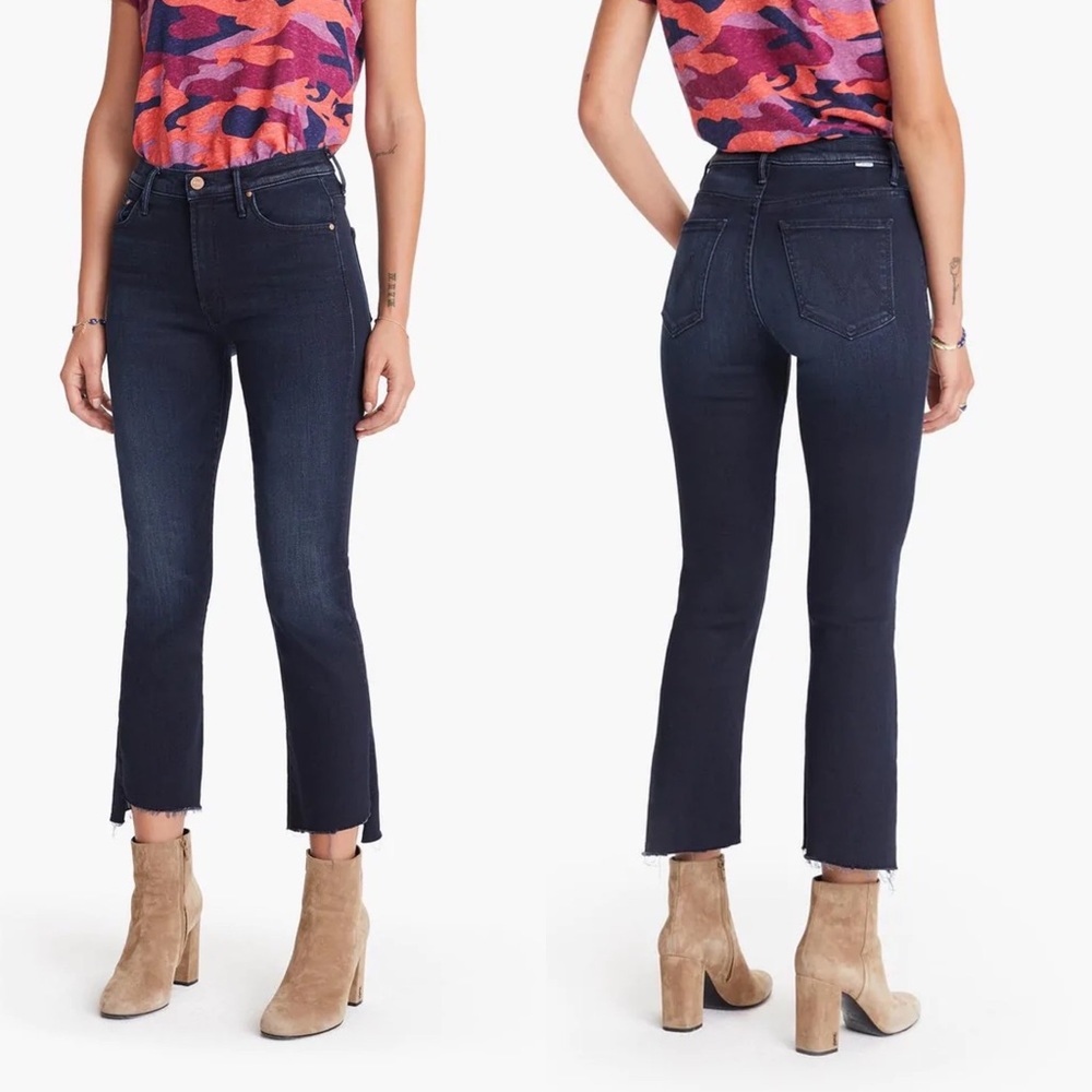 MOTHER Insider Dark Blue Ankle Jeans